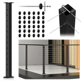 Gyykzz 42Inch Flat Top Mount Cable Railing Post Kits (1, 1x T-Corner Post, 42") Gyykzz