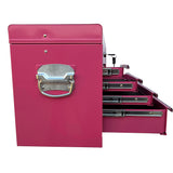 Workington Portable Metal Tool Chest with 6 Drawers, 24" 6-Drawer Tool Chest Cabinet with Ball Bearing Drawer Slides, Steel Tool Storage Box Organizer 4005 Pink Workington