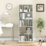 Giantex 5-Tier Geometric Bookshelf, 63" Modern Tall Bookcase, 10-Cube Storage Organizer, Freestanding Open Storage Shelving Unit, Display Rack Cabinet for Living Room, Study, Home Office, White (1) Giantex