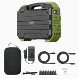 BROWEY Portable Power Station 1000W with Built-in Solar Panel, 614WH/192000mAh LiFePO4 Battery Pack, Solar Generator with AC/DC/USB/PD Outputs for Outdoor Camping, RV Travel, Emergency Preparedness BROWEY