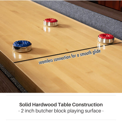 Freetime Fun 12 FT Shuffleboard Table Multi Game Solid Wood Game Tables for Game Room - Shuffle board Bowling Pin Set, Pucks, Wax and Brush - Two 6' Pieces (Espresso) - WoodArtSupply