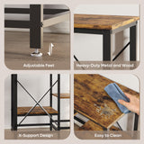 Bestier 10 Gallon Fish Tank Stand with Power Outlet, 20.3x10.6 Metal Aquarium Stand, 6-Leg Reptile Tank Stand with 3-Tier Adjustable Storage Shelves, 264LBS Capacity，Rustic Brown Bestier