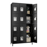 METAN Metal Locker for School Office Gym Bedroom, 12 Doors Black Steel Storage Locker Cabinet for Employees, Industrial Storage Locker, Assembly Required (12 Door-Black) METAN