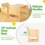 FUNLIO Montessori Weaning Table and Chair Set for Toddlers Age 1-3, Height Adjustable Toddler Table and Chair Set, Cube Kids Table Chair for Reading/Eating/Playing, Easy to Assemble, CPC Certified FUNLIO