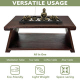 koretech Japanese Low Floor Table Folding Coffee Tables,23''x13.5'' Paulownia Wood Tables Tatami Tables Meditation Table Altar with Storage koretech