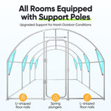 Quictent Large Metal Chicken Coop Run for 20/30 Poultry with Roosting Perch & Swing, 19x10FT Upgraded Outdoor Walk-in Cage Arch Hen Duck Rabbit Yard Farm House, Chicken Wire, Waterproof Roof Tarp Quictent