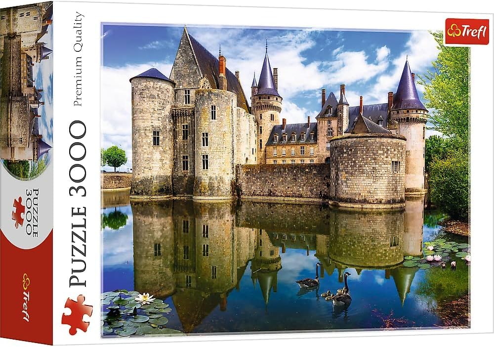 Trefl Castle in Sully-sur-Loire, France 3000 Piece Jigsaw Puzzle Red 46"x33" Print, DIY Puzzle, Creative Fun, Classic Puzzle for Adults and Children from 15 Years Old