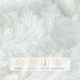 TOONOW Extra Soft Fuzzy Faux Fur Throw Blanket 50"x60", Reversible Lightweight Fluffy Cozy Plush Comfy Microfiber Fleece Decorative Shaggy Blanket for Couch Sofa Bed, Pure White TOONOW