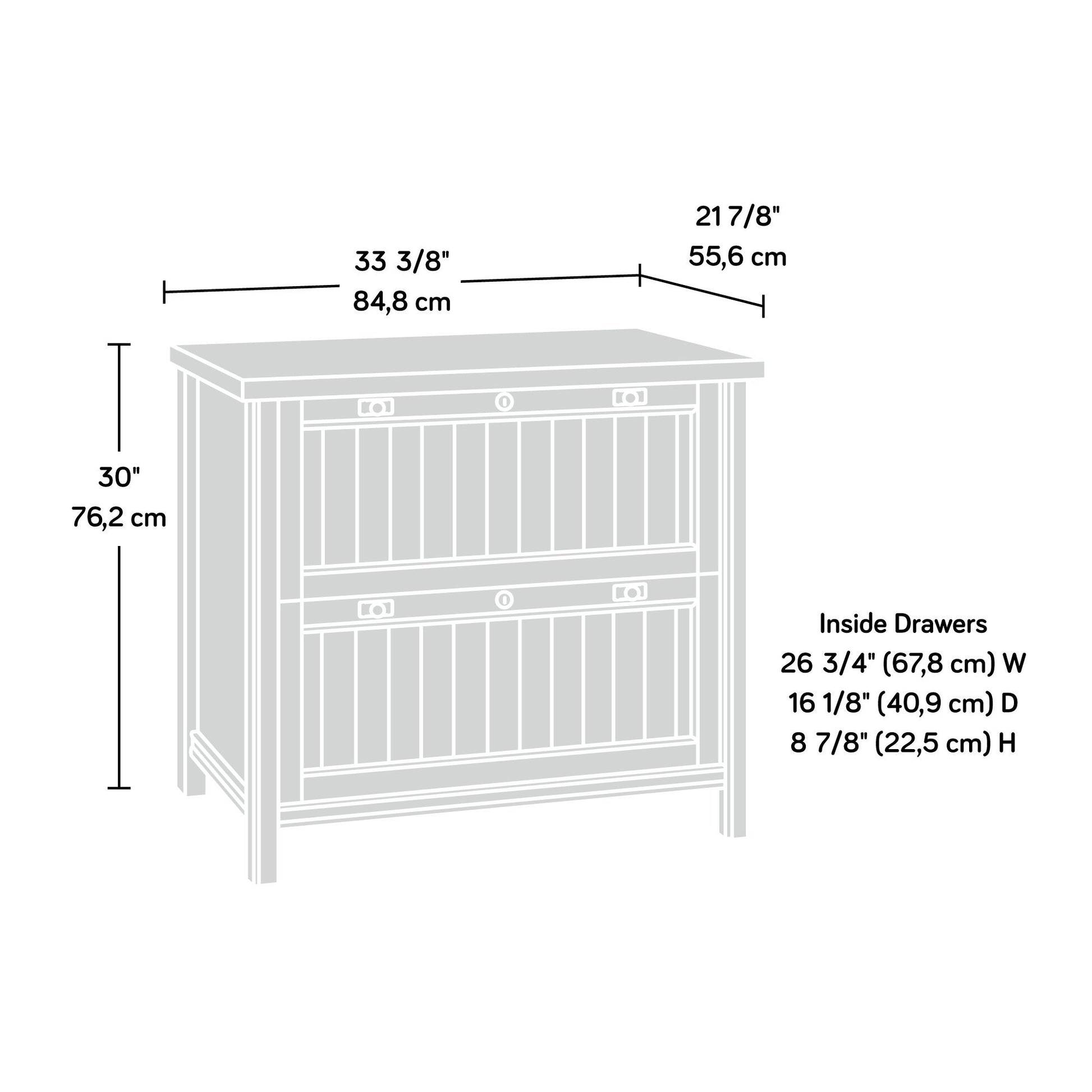 Sauder Costa Lateral File, Coffee Oak finish - WoodArtSupply