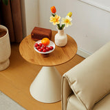 ZYLTHORN Nesting Coffee Table Set of 2 Coffee Table Sets Wooden Coffee Table with Carbon Steel Base Round Coffee Tables for Living Room, Bedroom, Office ZYLTHORN