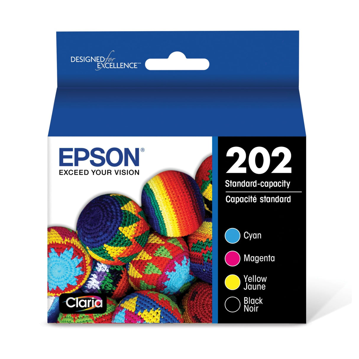EPSON 202 Claria Ink Standard Capacity Black & Color Cartridge Combo Pack (T202120-BCS) Works with WorkForce WF-2860, Expression XP-5100 Epson