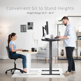 VIVO Electric 43 x 24 inch Standing Desk Workstation, Memory Controller Height Adjustment, 1B Series, One-Piece Black Top, Black Frame, DESK-KIT-1B4B VIVO