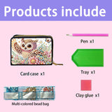 JZHYOAN Diamond Art Card Holder Wallet, DIY Special Pattern Credit Card Holder Zipper Business Small Wallet Coin Purse Keychain for Adults Woman Man Woodpecker JZHYOAN
