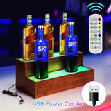 B4Life LED Lighted Liquor Bottle Display Shelf, 2 Tier 16 Inch LED Bar Shelves for Liquor Bottles, Bar Bottle Display Shelf, Lighted Liquor Shelf, Bar Lights for Liquor Shelves B4Life