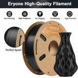 ERYONE PETG Filament for 3D Printer, 1.75mm +/-0.03mm, 1kg(2.2LBS)/Spool, Black ERYONE