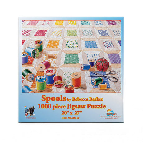 SUNSOUT INC - Spools - 1000 pc Jigsaw Puzzle by Artist: Rebecca Barker - Finished Size 20" x 27" - MPN# 24218 SunsOut