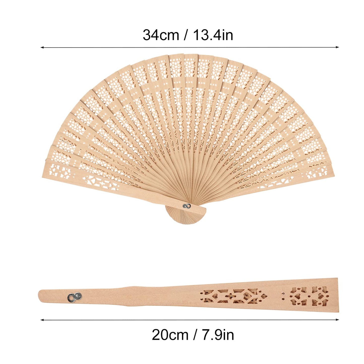 GNIEMCKIN 50 PCS Wooden Hand Fans, 8 Inch Foldable Wedding Hand Fans with Personalized Engraving, Perfect for Birthdays, Home Decor, Wedding and - WoodArtSupply