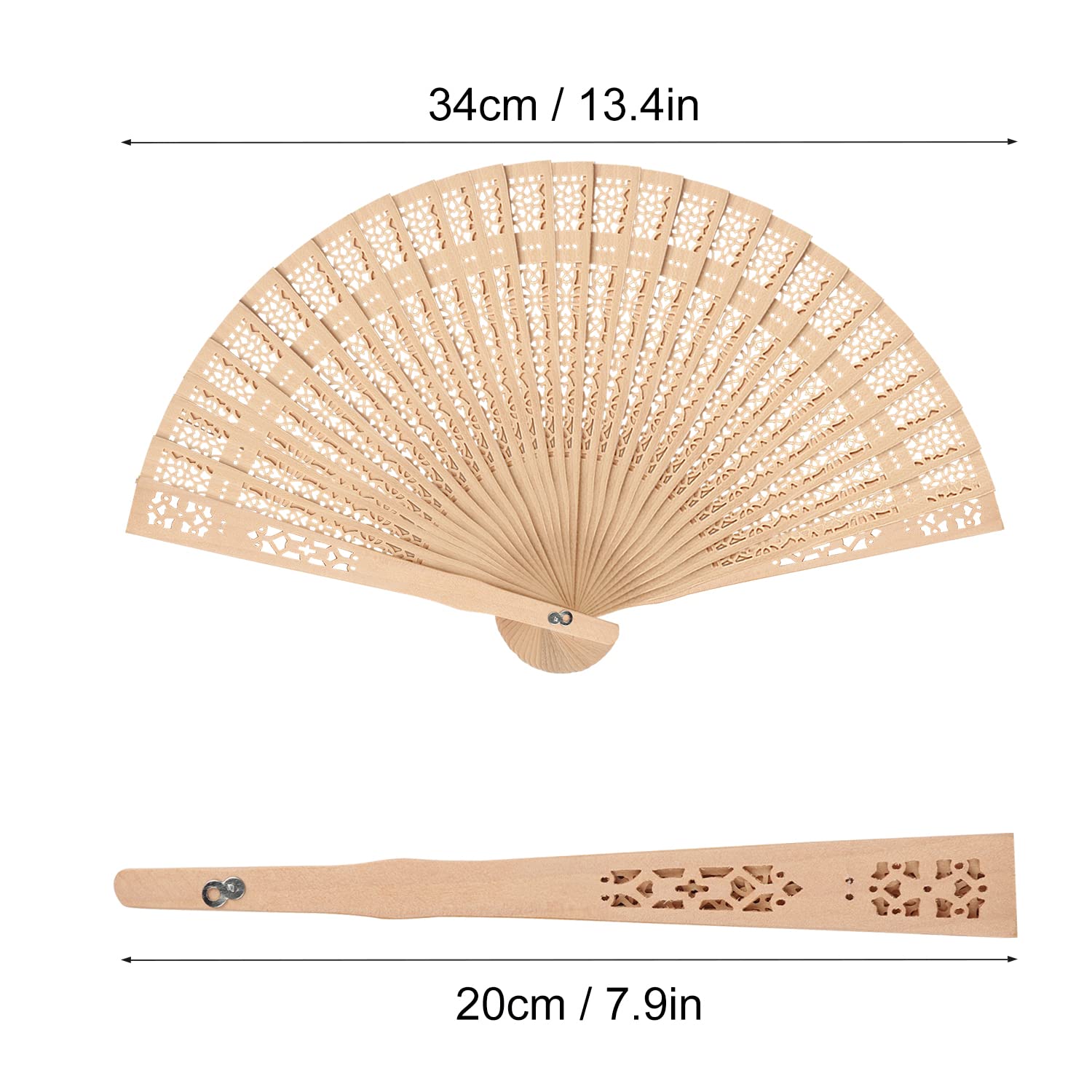 GNIEMCKIN 50 PCS Wooden Hand Fans, 8 Inch Foldable Wedding Hand Fans with Personalized Engraving, Perfect for Birthdays, Home Decor, Wedding and - WoodArtSupply