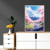 Reofrey DIY Diamond Art Kits for Adults Mount Fuji, Landscape Full Drill Round Rhinestone Diamond Painting Kits for Adults, Cross Stitch Embroidery Canvas for Crafts Home Wall Decor 30x40cm Reofrey