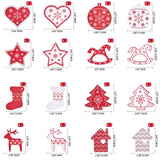 Christmas Ornaments, IDATOO 32 PCS Wooden Christmas Tree Hanging Decorations, Farmhouse Rustic Personalized Gift for Christmas Home Xmas Tree Window Door Accessories (32 pcs) IDATOO