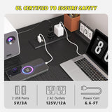 EnHomee 47" Computer Desk with Power Outlets,L Shaped Desk with Storage Shelves,Home Offic Corner Desk for Work,Writing Study Desk with Gaming Desk for Bedroom Office Dorm,Black EnHomee