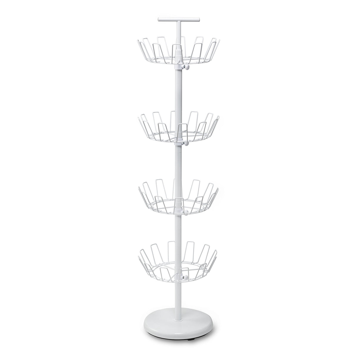 Honey-Can-Do SHO-01197 Shoe Tree with Spinning Handle, White, 4-Tier, 30 lbs Honey-Can-Do