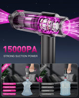 EYYA Handheld Car Vacuum Cleaner Cordless, 15000PA High Power Car Vacuum Cleaner & Air Duster, 4-in-1 Portable Mini Car Vacuum Cleaner with LED Light, Hand Held Vacuum Cleaner for Car Home Office EYYA