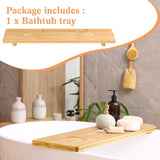 Wenqik Bathtub Tray Bamboo Wood Bath Tray Large Bath Tub Tray Table Bathtub Tray Caddy Bathtub Accessories Anti Tipping for Bathtub Bathroom Spa Wenqik