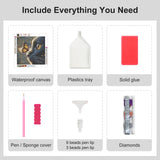 SJUTOUCI Cat Butterfly Diamond Painting Kits for Adults, Diamond Art Kits for Beginners, DIY 5D Full Drill Gem Craft Art for Home Decoration Gift 12x12 inch, Animals SJUTOUCI