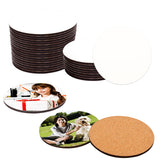 30 Pcs 4 Inch Round MDF Sublimation Coasters, Blanks MDF Sublimation Coasters, and Water-Resistant MDF Material with Non-Slip Cork Backing, Hardboard Cork Coasters by KUKLIPJIM KUKLIPJIM