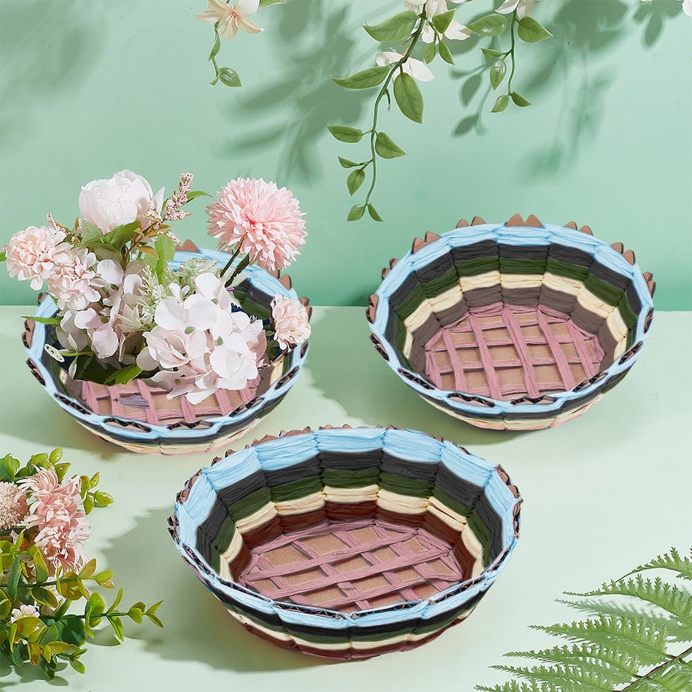 FREEBLOSS 12 Set Basket Weaving Kit 6 Colors Basket Making Kit for Beginners Creative Woven Bowl Raffia Basket Arts and Crafts Projects with Video Tutorial Easter Basket Activities for Easter Eggs FREEBLOSS