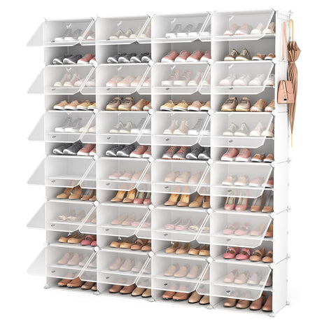 ROJASOP Shoe Storage Cabinet, 12-Tier Shoe Organizer 96 Pairs Extra Large Plastic Shoe Rack with Covers Portable Shoe Rack Organizer with Doors Big Shoe Rack for Closet Entryway Bedroom ROJASOP