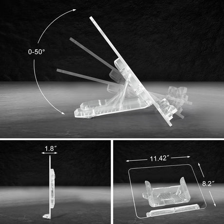 Acrylic Book Stand for Reading, Portable Book Holder for Desk, Angle Adjustable Textbook Stand for Document Recipe, Cookbook, Music Book UPERGO