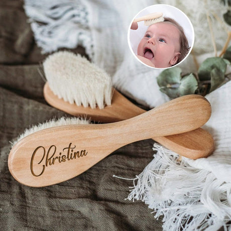 Personalized Baby Hairbrushes Engrave Infant Name Wooden Newborn Hair Brush Comb Brush Birth/Baptism/Birthday Baby Shower Gifts ZXH
