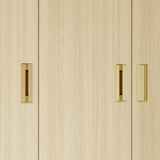 Hitow Armoire Wardrobe Closet with Hanging Rod, 2 Drawers & Shelves, 8-Door Wood Grain Wardrobe Closet with Top Cabinets, Free Standing Clothes Organizer Cabinet for Bedroom, Light Brown Hitow