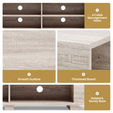 Tangkula Wooden TV Stand for TVs up to 65 Inch Flat Screen, Modern Entertainment Center with 8 Open Shelves, Farmhouse TV Storage Cabinet for Living Room Bedroom, TV Console Table (White Oak) Tangkula