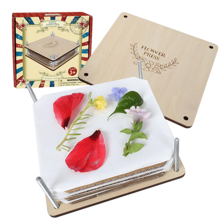 GOTHINK Flower Press Kit - 6 Layers 6 x 6 Inches, Easy to Use, DIY Dried and Preserved Flowers and Leaves, Plants Art & Crafts Wooden Flower Pressing Kit for Adults and Kids GOTHINK