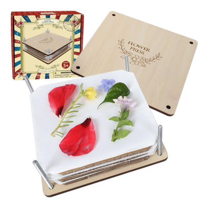 GOTHINK Flower Press Kit - 6 Layers 6 x 6 Inches, Easy to Use, DIY Dried and Preserved Flowers and Leaves, Plants Art & Crafts Wooden Flower Pressing Kit for Adults and Kids