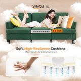 VINGLI Green 83" Sofa Couches for Living Room, Modern Comfy 3 Seater Couch 25.6" Deep Seat Upholstery Cozy Sofas for Small Space, Bedroom, Apartment, Home Office VINGLI