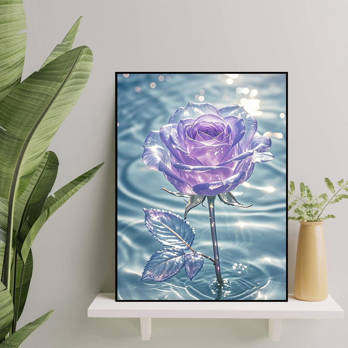 Axquilon Rose Diamond Art Kits for Adults - Diamond Painting Kits for Adults Beginner, DIY 5D Full Drill Gem Art for Home Wall Decor 12x16 inch Axquilon