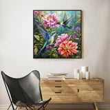 Paint by Numbers Kit for Adults Beginner Hummingbird, Flower Adult Paint by Number Kits on Canvas, Bird DIY Acrylic Oil Painting by Numbers for Adults, Perfect for Home Wall Decor 16X16 Inch Okarina