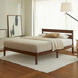 LIFEMENT Classic Wood Platform Bed Frame with Headboard, Essential, Noise Free, Under Bed Storage, No Box Spring Needed, Easy Assembly (Cherry, Twin) LIFEMENT