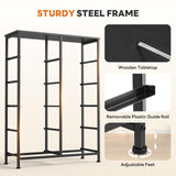 Sweetcrispy 10 Drawer Fabric Dresser Storage Tower with Bins, Tall Chest Organizer for Bedroom Closet Hallway, Steel Frame Wood Top Easy Pull Handles,Black Sweetcrispy