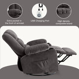 BOSMILLER Massage Swivel Rocker Recliner Chair with Vibration Massage and Heat Ergonomic Lounge Chair for Living Room with Rocking Function and Side Pocket, 2 Cup Holders, USB Charge Port BOSMILLER