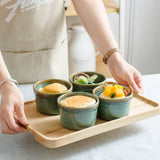 Ramekins 8 oz Oven Safe for Creme Brulee, Souffle Dishes - Ceramic Baking Bowls Set of 4 for Pudding Cups, Custard, Ice Cream, Dips and Appetizers - Light Green HENXFEN LEAD