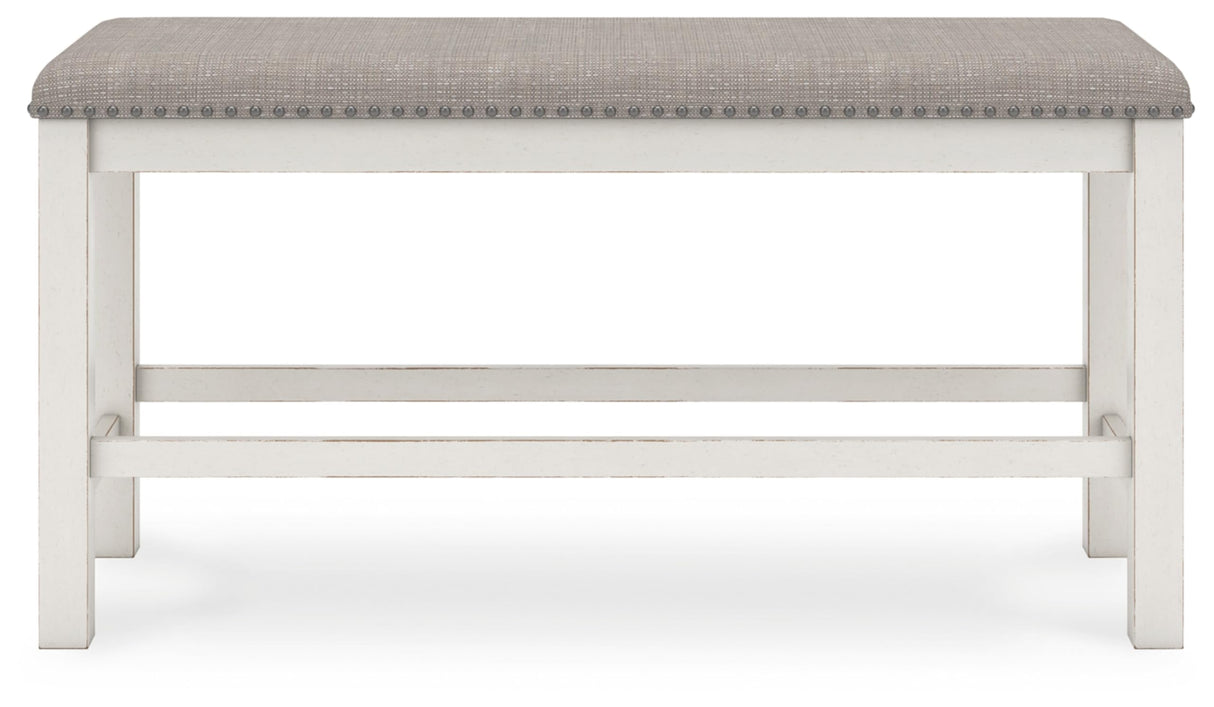 Signature Design by Ashley Robbinsdale 49" Counter Height Dining Bench, Antique White Signature Design by Ashley