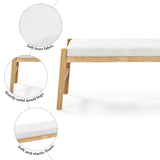 ECLYL Upholstered Entryway Bench, Bedroom Bench for End of Bed, Dining Bench with Padded Seat for Kitchen, Living Room, Fabric Rubber Wood Indoor Bench (Beige) (Beige) ECLYL