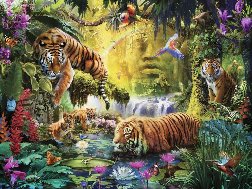 Ravensburger Tranquil Tigers 1500 Piece Jigsaw Puzzle for Adults - 12000696 - Handcrafted Tooling, Made in Germany, Every Piece Fits Together Perfectly