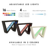 HOMES: Inside + Out Naomi Modern Decorative Accent LED Console Table with W-Shaped Legs and Remote, Wood Entryway Furniture for Living Room, Hallway, Entrance, Small Spaces, Black HOMES: INSIDE + OUT