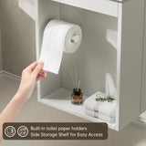 phiestina Pre-Assembled 20 Inch White Floating Small Bathroom Vanity, Wall Mounted Cabinet with Sink, Left Side Storage, Soft-Close Door, Modern Space-Saving Design, No Faucet, BV04-20-WHITE-PLUS phiestina